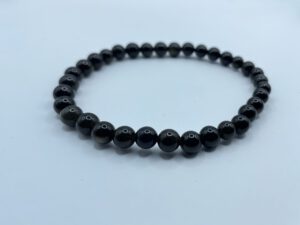 Obsidiaan Goud Armband (6 mm kralen)