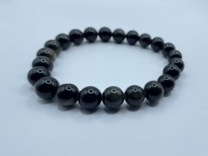 Obsidiaan Goud Armband (8 mm kralen)