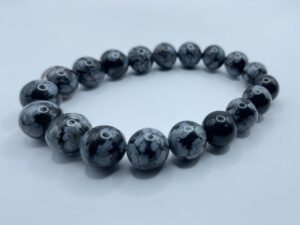 Obsidiaan Sneeuwvlok Armband (10 mm kralen)