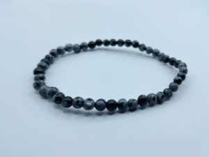 Obsidiaan Sneeuwvlok Armband (4 mm kralen)