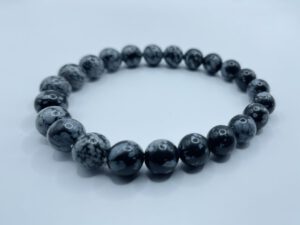 Obsidiaan Sneeuwvlok Armband (8 mm kralen)