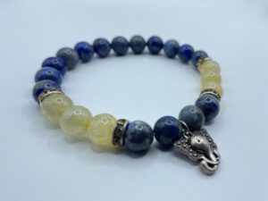 Lapis lazuli & Rutielkwarts Armband Olifant (8 mm kralen)