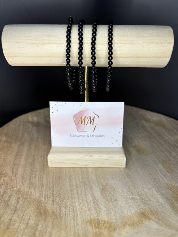 Toermalijn Zwart Armband (4 mm kralen)