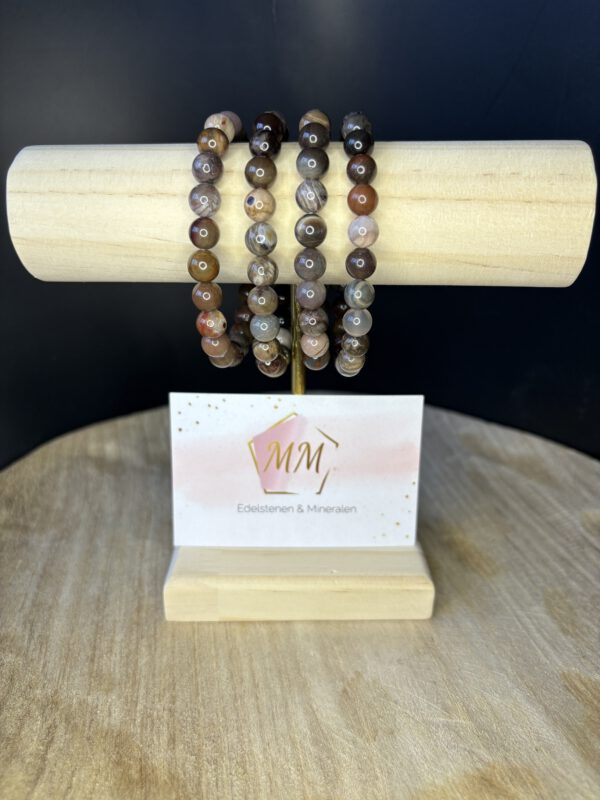 Versteend Hout Armband | 8 mm Kralen