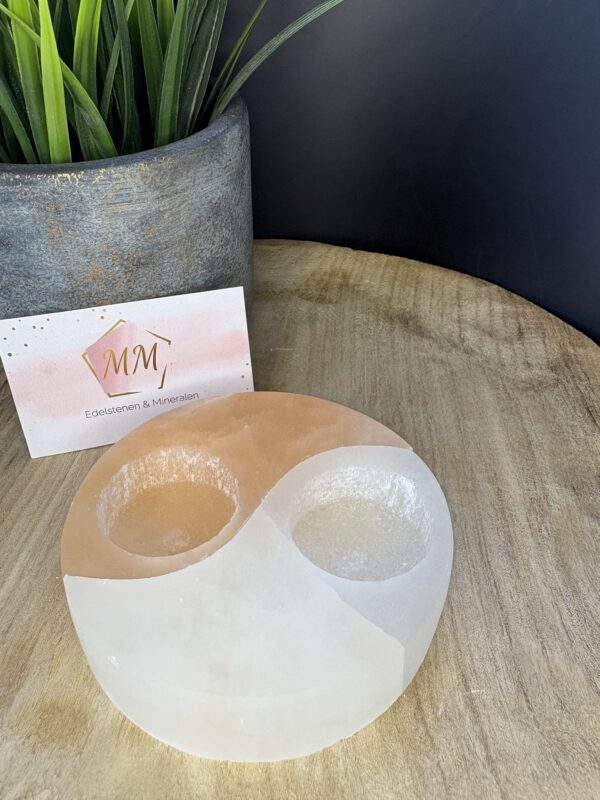 Seleniet Waxinelichthouder – 12 cm Ying Yang