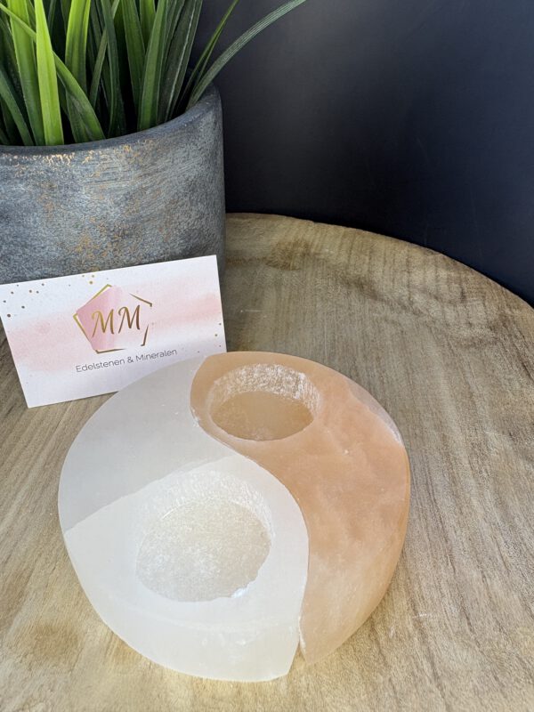 Seleniet Waxinelichthouder – 12 cm Ying Yang