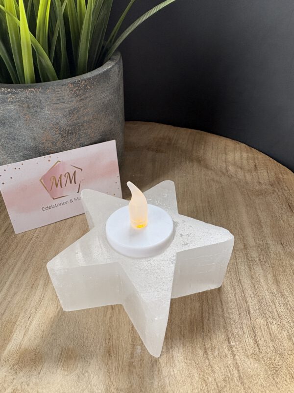 Seleniet Waxinelichthouder – Stervorm ±9 cm