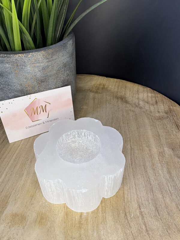 Seleniet Waxinelichthouder – Bloem ±9 cm