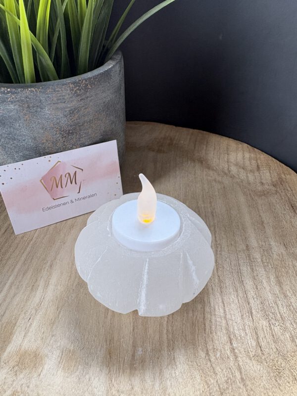 Seleniet Waxinelichthouder – Rond ±9 cm
