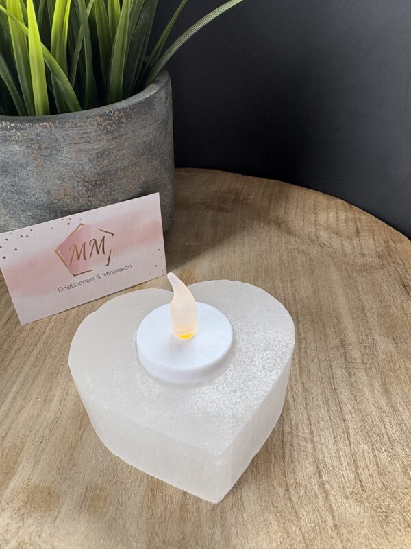 Seleniet Waxinelichthouder – Hart ±9 cm