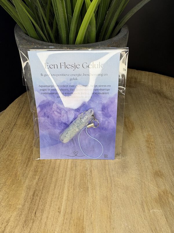 Flesje Geluk met Aquamarijn